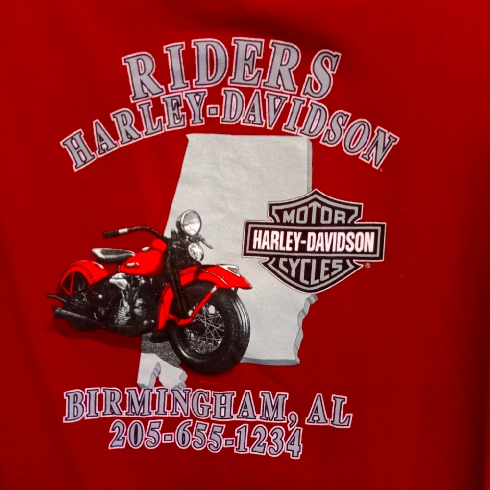 Harley Davidson Burgundy T-shirt, Size Small, Birmingham,Al